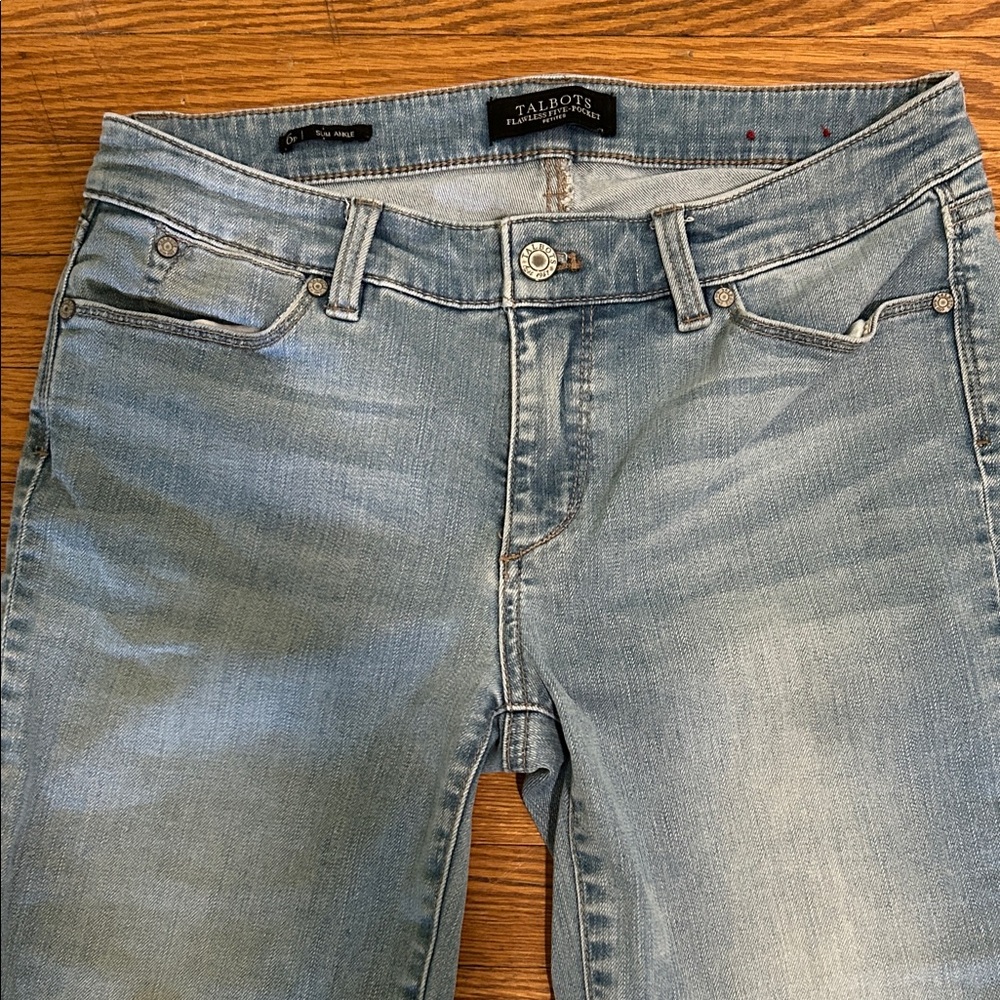Talbots Slim Ankle jeans Light Blue 6P 6 Petite flawless five-pocket - Picture 2 of 6
